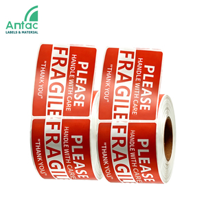 Autocollants en papier fragile personnalisés <span class=keywords><strong>Antac</strong></span> avec code-barres pour l'expédition, autocollants imperméables de forme ronde, impression couleur, étiquettes d'emballage - Product Image 1
