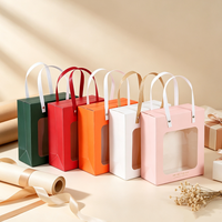 Boîte cadeau en papier avec fenêtre transparente, sac de transport pour gâteaux et desserts, impression de logo personnalisée disponible