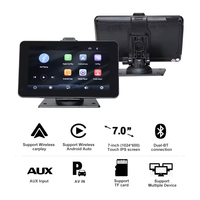 Lecteur multimédia portable de 7 pouces avec écran sans fil CarPlay pour Apple CarPlay et Android Auto, lecteur DVD de voiture