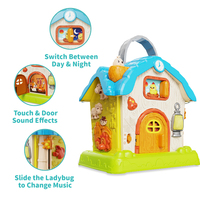 2026 Novedad: Granja de Animales Educativa con Puertas Abatibles, Casa de Actividades Multifuncional con Luz y Música, Juguete de Granja Interactiva