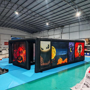 Commercial Grade Black <b>Inflatable</b> Halloween Maze Game <b>Inflatable</b> Haunted <b>House</b> Maze for Party - Product Image 1