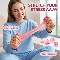 6-delige fruit squishy speelgoedset, glitter, transparant, sensorisch fidget speelgoed, zacht knijpbaar stressverlichtend speelgoed voor kinderen, partyfavoren, autisme, ADHD