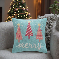 SHH101 joyeux lettres noël décoratif arbre conception crochet broderie housse de coussin fabriqué à la main crochet oreiller