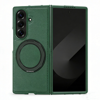 Untuk Casing Ponsel Lipat Anti Guncangan Desain Mewah Custom-Fit Z Fold7 Z Flip6 Promax A14 Tekstur Kulit Putar Magnetik 360 Derajat