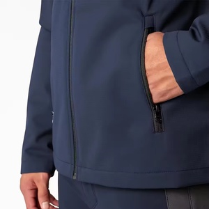 Plus Size <b>Men's</b> Blue Woven Windbreaker Zip <b>Jackets</b> With Zip Pockets - Product Image 4