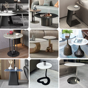 Mesa Auxiliar Personalizable de Acero Inoxidable para Sofá, Soporte de Esquina con Base <span class=keywords><strong>y</strong></span> Patas para Mármol o Pizarra para Sala de Estar - Product Image 4