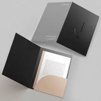 Carpeta de Presentación A4 Personalizada con Color, Logotipo en Relieve, Publicidad Promocional, 2 Bolsillos, Impresión en Cartón