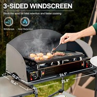 Table de camping pliable en aluminium portable avec sac de rangement, table de barbecue avec pare-vent pour la cuisson en plein air, les pique-niques