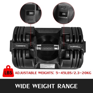 OEM Home Gym 20lbs 30lbs 45lbs 20kg Juego de mancuernas de mano de acero ajustable rápido Entrenamiento Bolsas de energía <span class=keywords><strong>Fitness</strong></span> Pesas libres - Product Image 4