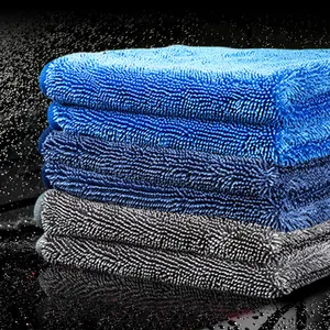 Microfiber Handdoek Voor Auto 'S Drogen Handdoek Dubbele Twist Stapel Randloos Ontwerp Geen Strepen Krassen Of Watervlekken Zacht En Absorberend
