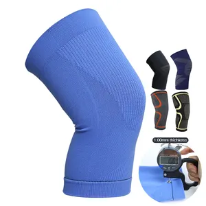 Custom Men Women Gym 3D Knitted Leg Joint Compression Brace Sleeve Silicone Thin Elastic Sport Protecting Knee Support