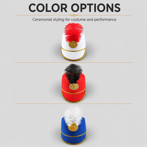 Gorra de Halloween con plumas de caballero para disfraz de banda de percusión, guardia de honor, cosplay o festival - Product Image 2