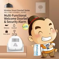 Sonnette de bienvenue intelligente Wi-Fi sans fil avec détection de mouvement PIR, alerte d'entrée, sonnette d'alarme de sécurité pour maison et magasin