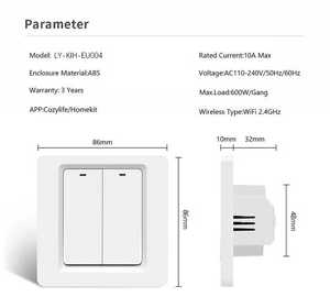 Langyeao CE ROHS 1/2/3 gang 600W Châu Âu vấn đề Alexa điều khiển từ xa ánh sáng thông minh Nhà tường Key ánh sáng vấn đề chuyển đổi thông minh - Product Image 5