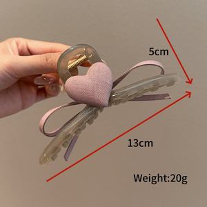 Pince à cheveux nœud d'amour violet foncé pour la Saint-Valentin, idéale pour cheveux épais - Product Image 3