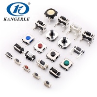 Chinakel KEL-E004 Bouton Tactile Momentané SMD, Interrupteur à Poussoir Sensible 4 Broches, Interrupteur à Levier DC12V 50mA 50000 Cycles -25-70
