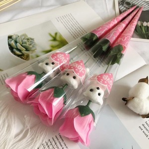 2024 vente chaude petit ours Rose savon fleur Simulation Rose saint valentin fête des enseignants mariage Festival cadeau - Product Image 3
