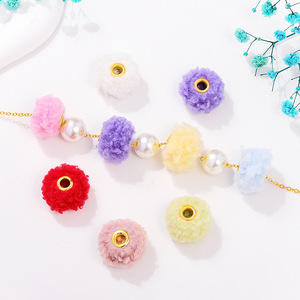 Entretoises Pompon Ourson Style Coréen 20mm Perles Bouclées Grand Trou Accessoires Bijoux DIY - Product Image 4