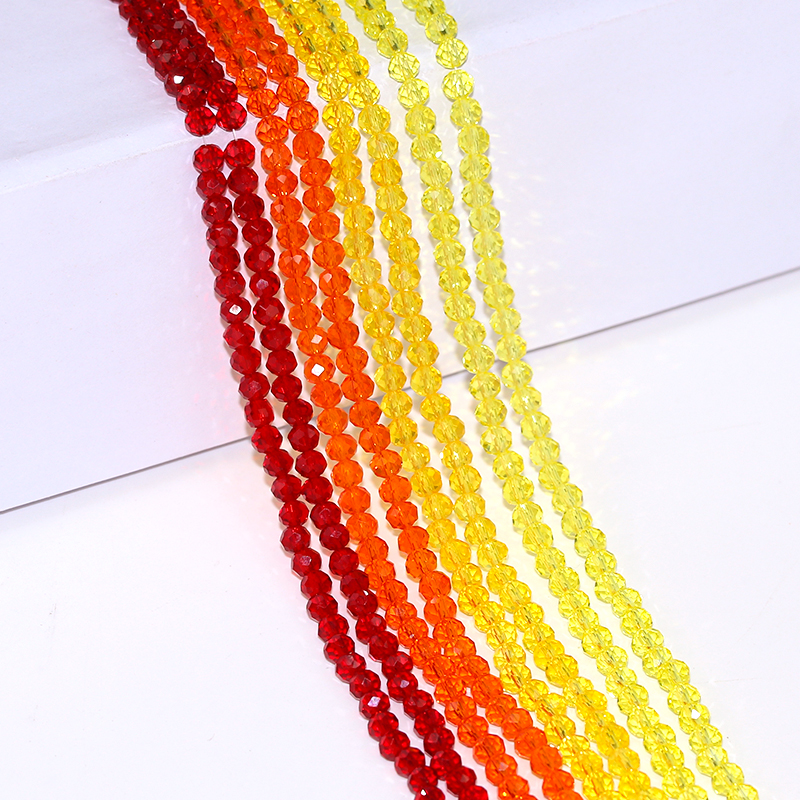 Factory Cheap Price 2/3/4/6/8mm Loose Beads Faceted Crystal Tyre Beads Rondelle Glass Beads for Jewelry Making