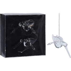 Juego de 2 pájaros de cristal de 7 cm - Product Image 1