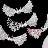 Perles d'espacement en alliage motif Aile d'ange et Couronne, à grand trou, accessoires DIY pour la fabrication de stylos, chaînes de téléphone, porte-clés, breloques de sac et bijoux