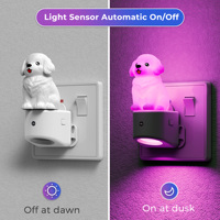 Veilleuse 3D LOHAS à brancher, Golden Retriever, capteur crépusculaire, couleurs RGB changeantes, LED dimmable pour chambre à coucher