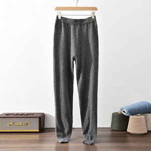 Leggings da <span class=keywords><strong>uomo</strong></span> in maglia spessa in puro Cashmere 100% per il calore dell'autunno e dell'inverno, pantaloni in maglia tinta unita - Product Image 4