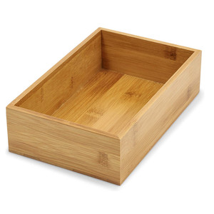 Bamboo wood storage box without lid kitchen set drawer storage box