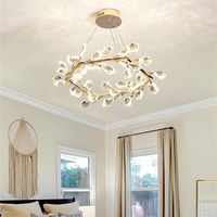 JACKSUN Branche Couronne K9 Lustre En Cristal Postmoderne De Luxe Pendentif En Cristal Lumière pour Salon et Chambre