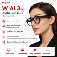 Gafas Inteligentes con IA, Carga Magnética, 3 Lentes de 8 Millones de Píxeles, Antivibración EIS, Marco Nano Médico, Resistentes al Agua IP67 para Llamadas