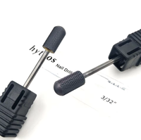 HYTOOS Fraise à ongles ronde noire en carbure 3/32" pour ponceuse à ongles, outils de manucure et pédicure