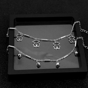2026 Wholesale Jewelry Popular Niche Design <b>Silver</b> Plated Little Bear Shaped Pendant <b>Bracelet</b> Titanium Steel Unisex's <b>Bracelets</b> - Product Image 4