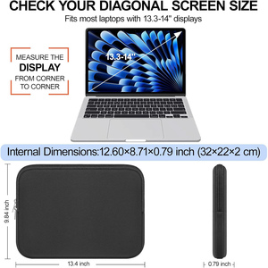 15.6 Inch Resistant Neoprene Laptop Sleeve <b>Case</b> Notebook <b>Computer</b> Pocket <b>Case</b> Tablet Briefcase Carrying Bag - Product Image 3