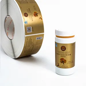 gold custom logo printing label high quality health products medicine custom labels for bottles protein powder