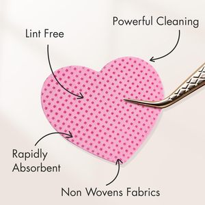 Lingettes démaquillantes pour ongles en forme de cœur rose, écologiques, étiquette privée, boîte en plastique, sans peluches, 200 pièces - Product Image 2