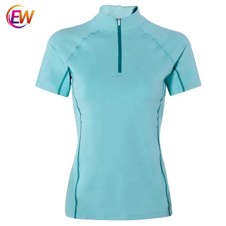 EW Compression Sports Tops Horse Riding Base layer, Hot Style Women Short Sleeve Show Equestrian Shirts