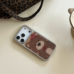Dễ Thương Blush Gấu Hàn Quốc Acrylic Chống-Mùa Thu Chống-Dấu Vân Tay Phim Hoạt Hình Nhân Vật Điện Thoại Di Động Trường Hợp Cho 17 Pro Max - Product Image 4