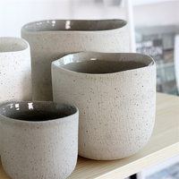 Pot de fleurs en céramique cylindrique, moucheté, minimaliste, pour plantes d'intérieur, blanc, décoration de la maison, 4 tailles