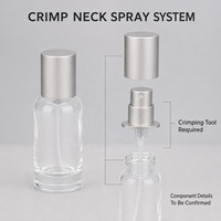 Botol Parfum Mini Kaca 10ml 15ml Grosir, Botol Semprot Sampel Wewangian Perjalanan dengan Leher Crimp Kosong