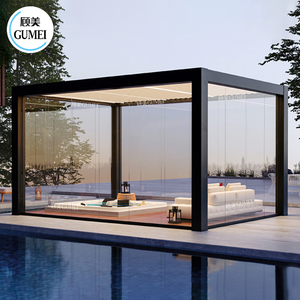 Pergola bioclimatique en aluminium imperméable de qualité supérieure, porte coulissante, taille personnalisée, services de pergola et de tentes - Product Image 3