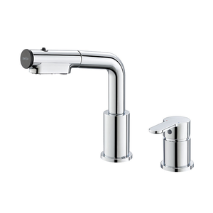 Height Adjustable Hot & Cold Water Mixer Ceramic Cartridge <b>Deck</b> Mount Vanity Basin Tap Single handle bathroom sink faucet - Product Image 2