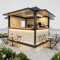 Vouwbare containerkiosk, uitbreidbare prefab containerwinkel, opklapbare luifel, draagbare modulaire foodtruck, winkelruimte, kantoorruimte, keuken