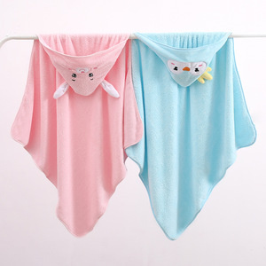 Fan Xin Baby Hooded Bath Towel 80x80cm 105x105cm Coral Fleece Absorbent Swaddle <b>Blanket</b> For Infants And Toddlers - Product Image 2
