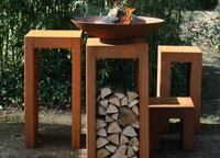 Foyer Solo en bois matelassé pour l'extérieur, pouces, avec poêle de barbecue, grille à feu, pliage rapide, ouvert sur trépied à chaîne en acier inoxydable