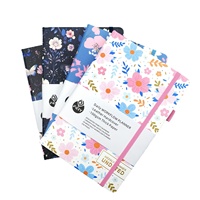 Agenda hebdomadaire floral A5 sans date, couverture rigide, motif papillon, carnet de notes transfrontalier, cadeau personnalisé