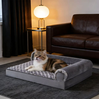 Lits Orthopédiques en Peluche pour Chiens – Luxe, Confortables, Durables, Résistants aux Morsures, Lavables – Modèle Rayé Classique et Tendance – Vente en Gros