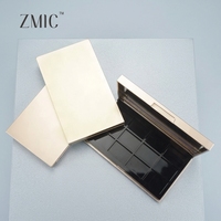 Palette de maquillage vide rectangulaire en ABS, luxe doré, pour fards à paupières multichromes et blush contour, avec miroir