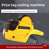 Machine d'étiquetage de prix à double rangée MX-6602 avec couvercle anti-poussière et bouteille d'encre pour supermarché, pistolet d'étiquetage de date et de prix