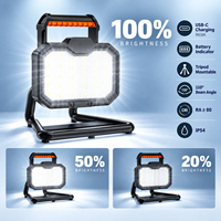 Projecteur de travail LED rechargeable OEM 20W 30W portable avec trépied et indicateur de batterie à chargement USB-C