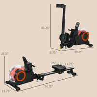 Máquina de Remo Comercial para Interiores, Plegable, para Uso Doméstico, con Capacidad de 120 kg, Pantalla LED, MAIBU MB-R407, de Acero